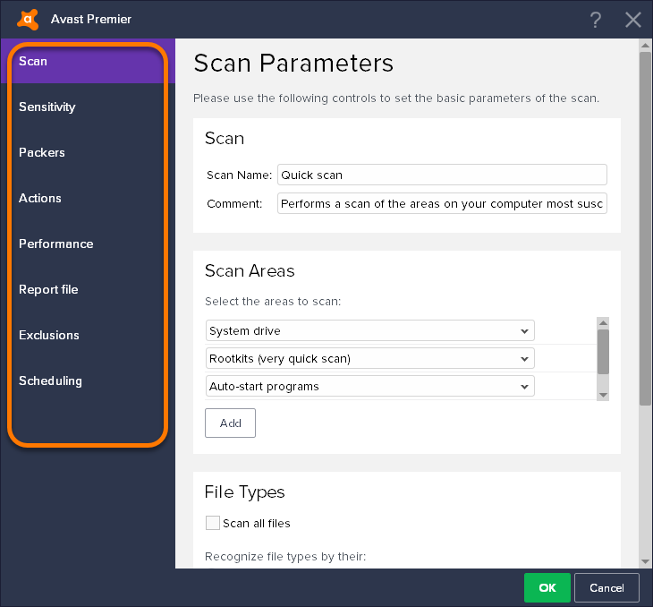 avast scan ed files